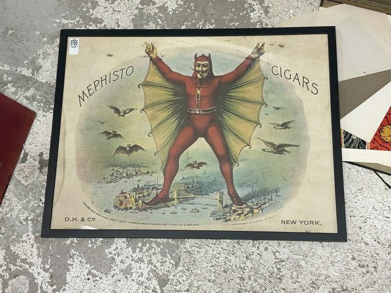 MEPHISTO CIGARS reproduced vintage poster, newly framed. (1 of 1)