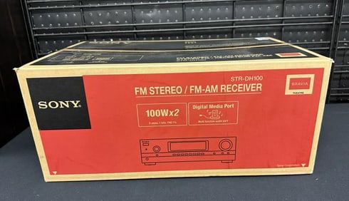 SONY STEREO FM-AM RECEIVER STR DH 100 new in box, from a local estate.