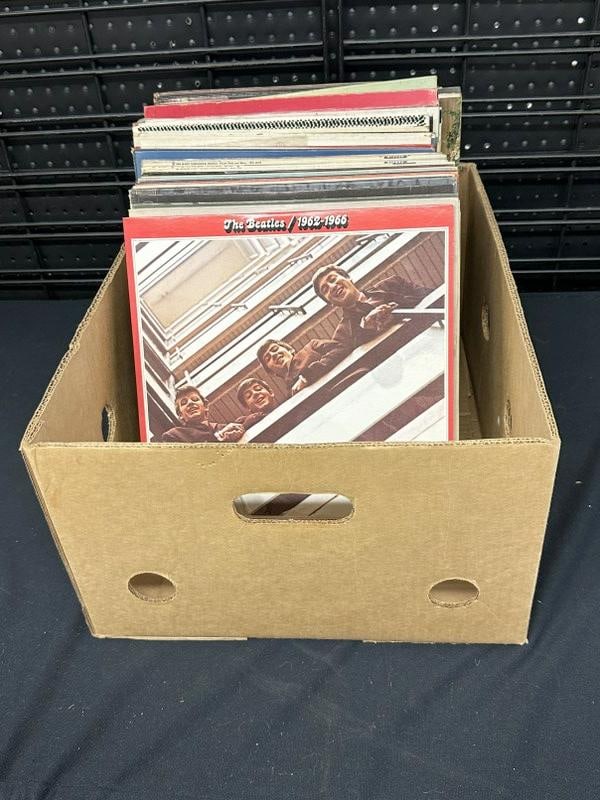 Lot of (54) LPs Johnny Cash Beatles. Lof includes 13 Johnny Cash (including At San Quentin, Bitter (1 of 3)