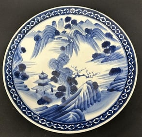Japanese Imari porcelain charger in very nice estate condition. From estate in Hudson Valley,