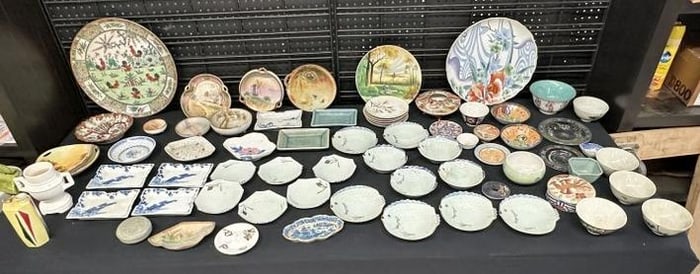 Big lot ASIAN ceramics including fish sets, Noritake, Nippon, etc. Just as we found it in Asian