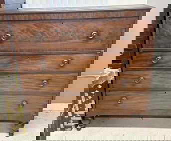 Period Empire dresser from Hudson Valley estate, structurally sound, a few minor veneer chips,