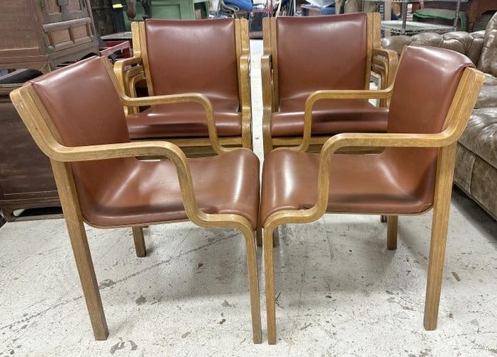 (8) MID CENTURY chairs in the style of AALTO, wonderful form, nice estate condition, structurally (1 of 7)