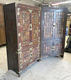 (2) KOREAN tall chests, as found, from estate in Hudson Valley of a Korean family, some of the