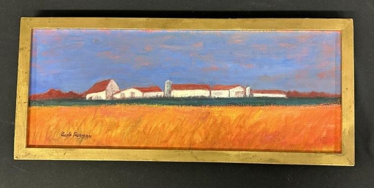 Cecile Forman (1905 - 1995) impressionist o/c landscape of a farm, signed lower left, fine estate (1 of 3)