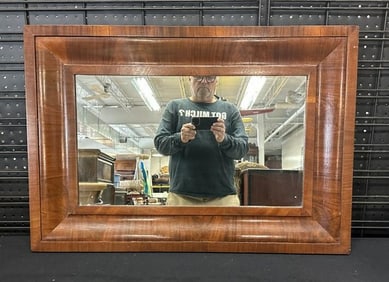 Period OGEE mahogany mirror, very nice clean condition, from Hudson Valley estate, measures 23.5" x