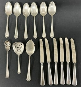 9.85 Troy Ounces estate STERLING SILVER, including (6) matching spoons, etc. ( We figured a 1/2