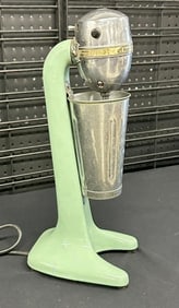 HAMILTON BEACH old milk shake machine, green porcelain, needs new plug….just as we found it, I'd