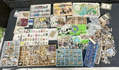 Large lot COSTUME JEWELRY from local estate, a lot there to sort out for a dealer, reseller, or