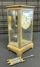 As found TIFFANY & CO. (on dial ) brass regulator clock, from local estate, dial has hairlines, no