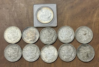(11) MORGAN SILVER DOLLARS including 1921, 1890, 1888 O, 1921 D, 1891 O, 1904, 1889 O, 1899 O, 1889,
