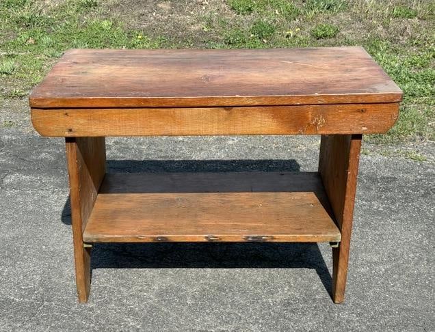 Early pine country bench from stone house in Stone Ridge, N.Y. of old time Antique (1 of 3)