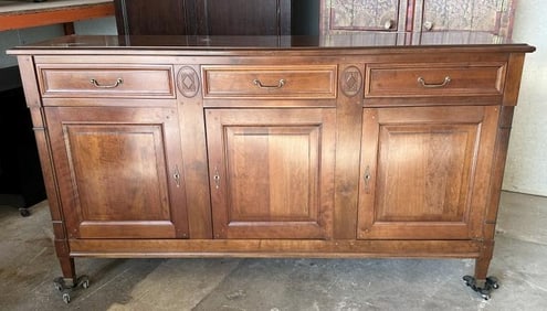 Fabulous French Marcel Charvolin custom cherry decorative sideboard from fine estate in Kingston,