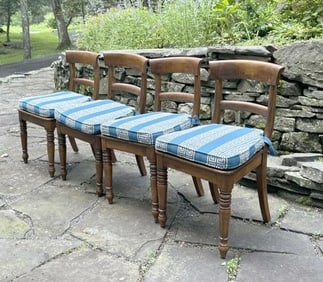 Decorative set of (4) nice oak chairs, nice dark patina, structurally sound, great form and from