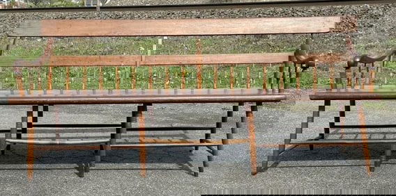 19th c country bench from stone house in Stone Ridge, New York, structurall sound, nice old patina,