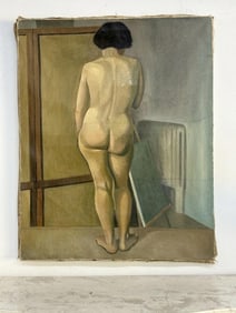 Circa 1920's o/c nude female, unsigned, possibly an academic painting from an Art School, from