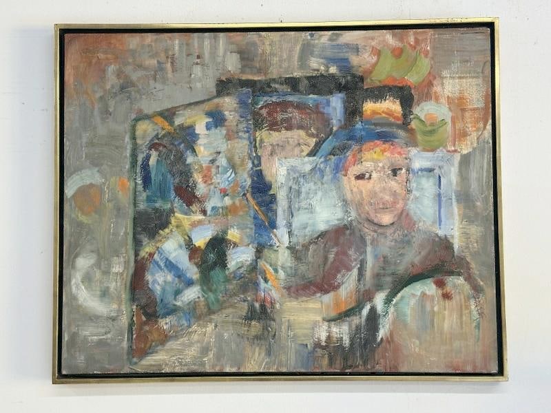 Circa 1960's impressionist o/b with figures, unsigned, from Hudson Valley estate, in frame of the (1 of 3)