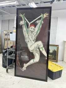 Large Jean D'Ylen ( FILVER SUSPENDERS ) Poster, circa 1930. In nice condition, from Upstate, New