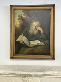 Signed ( J P KAVANAGH ) o/c portrait of "The Hermit", dated 1916, small tear on his left arm, from