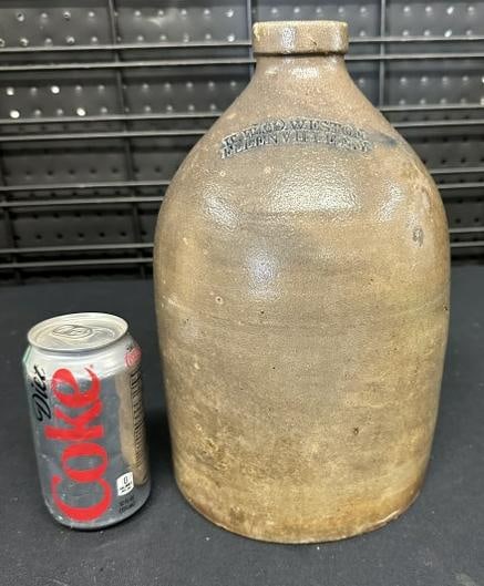 W W & D WESTON ELLENVILLE N.Y. stoneware jug, nice estate condition, measures 11.75" high. From (1 of 3)