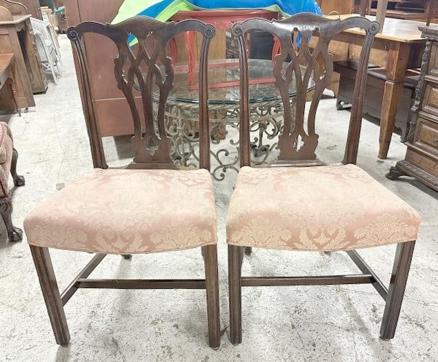 Pair Chippendale possibly Centennial side chairs, from Hudson Valley estate, structurally sound, (1 of 5)