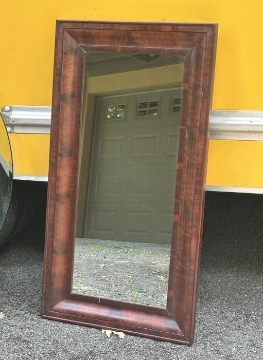 Period mahogany OGEE large mirror, nice estate condition, nice old finish, measures 52" x 27.5". (1 of 2)