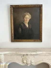 Circa 1900 o/c portrait of a Woman, signed illegibly on lower right corner, in period frame with