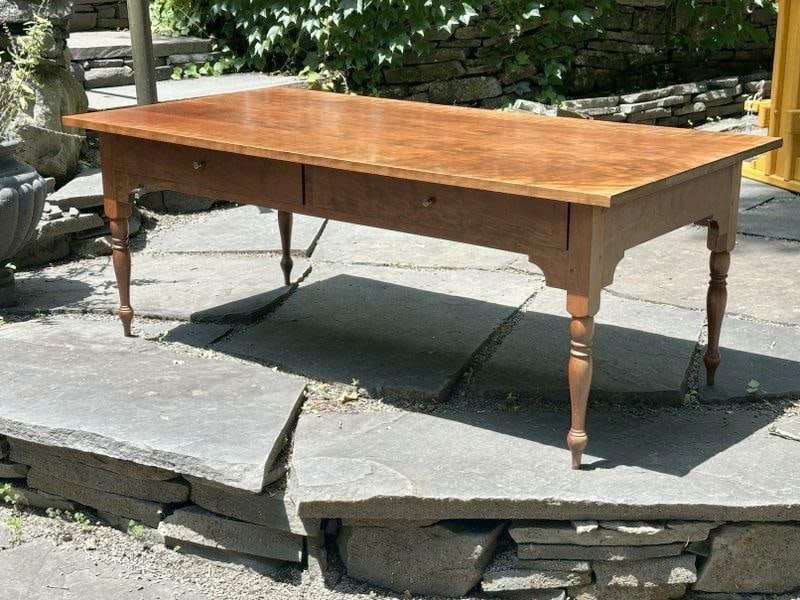 MARSHALL JAMES wonderful custom cherry (2) drawer coffee table, from fine non smoking estate in (1 of 5)