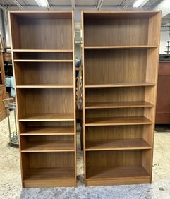 (2) teak contemporary bookcases, from nice estate in Hudson Valley, structurally sound, they measure