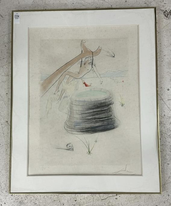Salvador Dali (1904 - 1989) signed lithograph of ( Joseph hung by his Brotheren ), numbered 80 of (1 of 4)