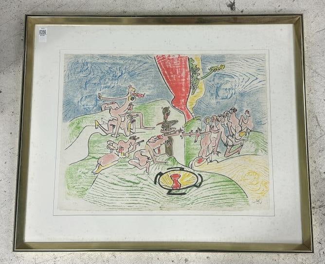 Roberto Antonio (Echaurren) Matta (1911 - 2002) signed limited edition color lithograph print, (1 of 7)