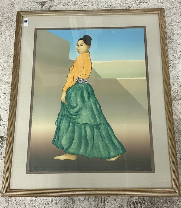 R. C. Gorman (1932 - 2005)  signed lithograph titled ( La Rosa ), in nice overall estate condition. (1 of 4)