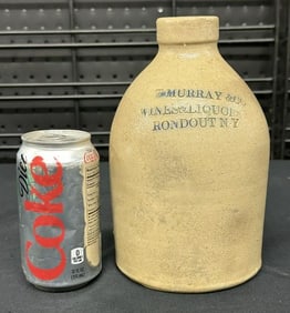 Stoneware - T MURRAY & CO. WINES & LIQUORS RONDOUT, N.Y. stoneware small size jug, from estate in