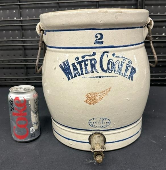 Hard to find RED WING (2) gallon water cooler, from estate in Hudson Valley, ( no lid, which is not (1 of 3)