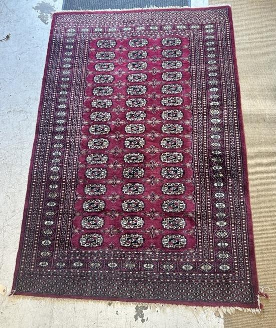 Nice estate wool oriental scatter rug, from non smoking home in Hudson Valley….( Has one small (1 of 3)