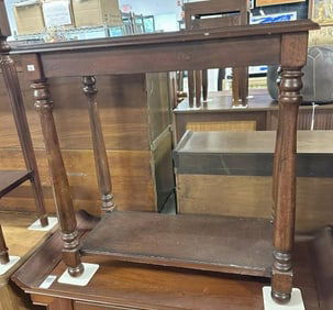 BUTLER SPECIALTY CO. small stand with pullout shelf on one end, clean, contemporary piece of