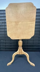 Contemporary custom made maple tilt top stand, from nice estate in Hudson Valley, structurally