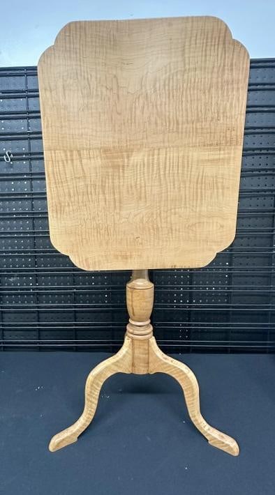 Contemporary custom made maple tilt top stand, from nice estate in Hudson Valley, structurally (1 of 5)
