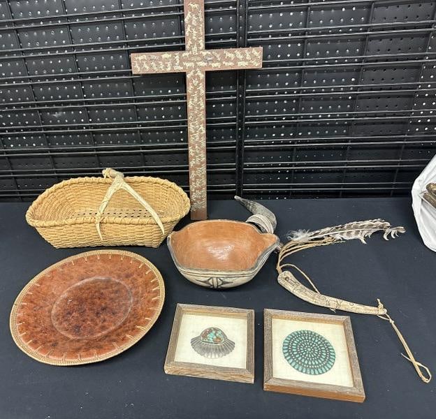 Native American lot, some older than others in the lot, (2) framed pieces, from estate in Hudson (1 of 8)