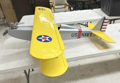 Large radio controlled airplane NAVY model, good overall condition, from home of the builder,
