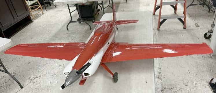 Large radio controlled airplane model, nice overall condition, from home of the builder, measures (1 of 2)