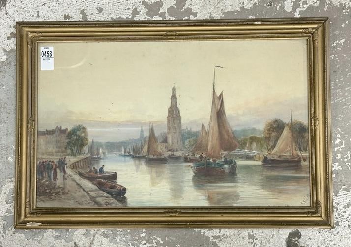 Circa 1920's w/c Holland seascape, signed illegibly lower right corner, also written by signature is (1 of 2)