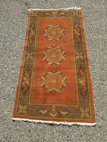 Estate handmade oriental style wool rug, from nice non smoking Woodstock, N.Y. estate, rug is in