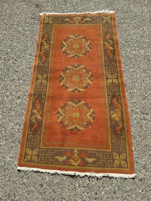 Estate handmade oriental style wool rug, from nice non smoking Woodstock, N.Y. estate, rug is in (1 of 2)