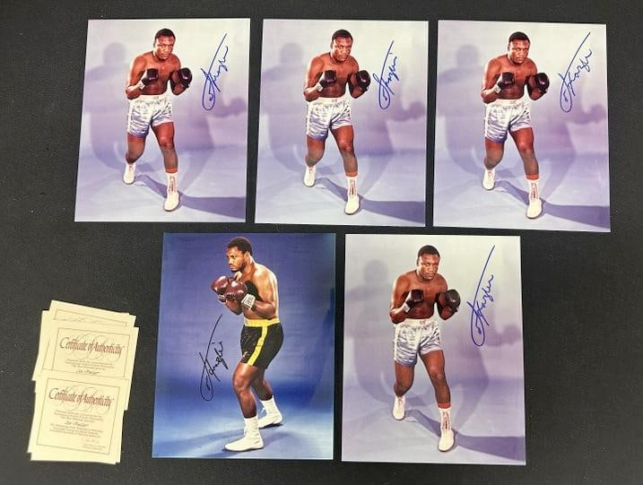 (5) signed JOE FRAZIER 8" x 10" photographs, in very nice condition, with Certificate of (1 of 1)