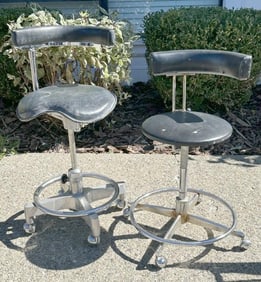 (2) adjustable stools from Woodstock, N.Y. Artist's studio….used right up till now…...a little