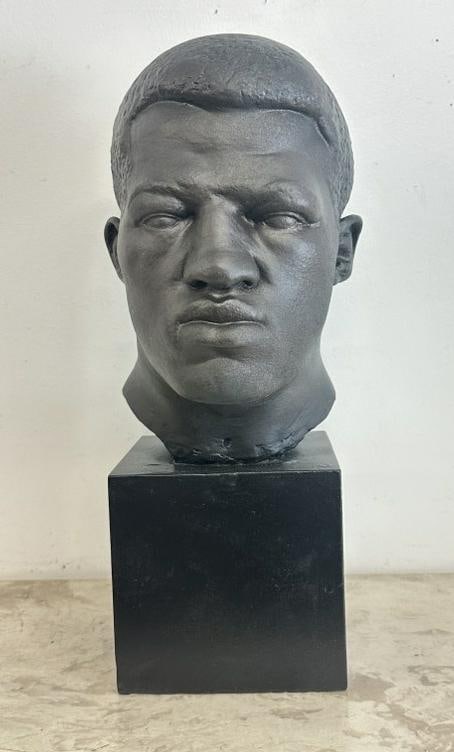 Plaster bust of Black Man, with provenance from the ( Betty Ballantine estate ) in Bearsville, N.Y.: Plaster bust of Black Man, with provenance from the ( Betty Ballantine estate ) in Bearsville, N.Y. Unsigned, possibly done by Teddy Ballantine, nice condition, measures 19" high.