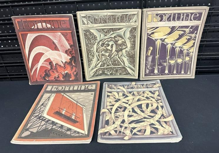 (5) 1930's FORTUNE MAGAZINES, covers intact, nice overall condition, from local home…. (1 of 1)