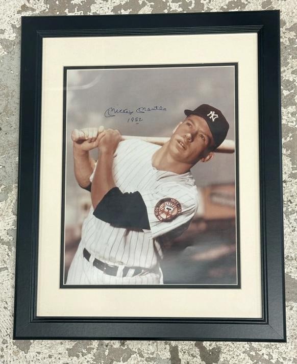 MICKEY MANTLE signed 13.5" x 10.5" color photograph, with certificate of authenticity from Anaconda (1 of 4)