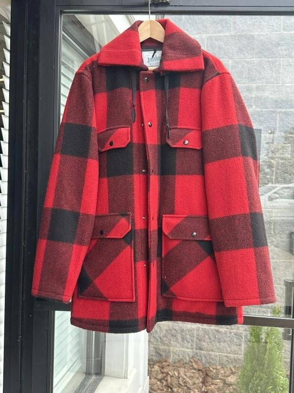 JOHNSON WOOLEN MILLS INC. fabulous like new red plaid hunting jacket, from fine estate in Hudson (1 of 4)